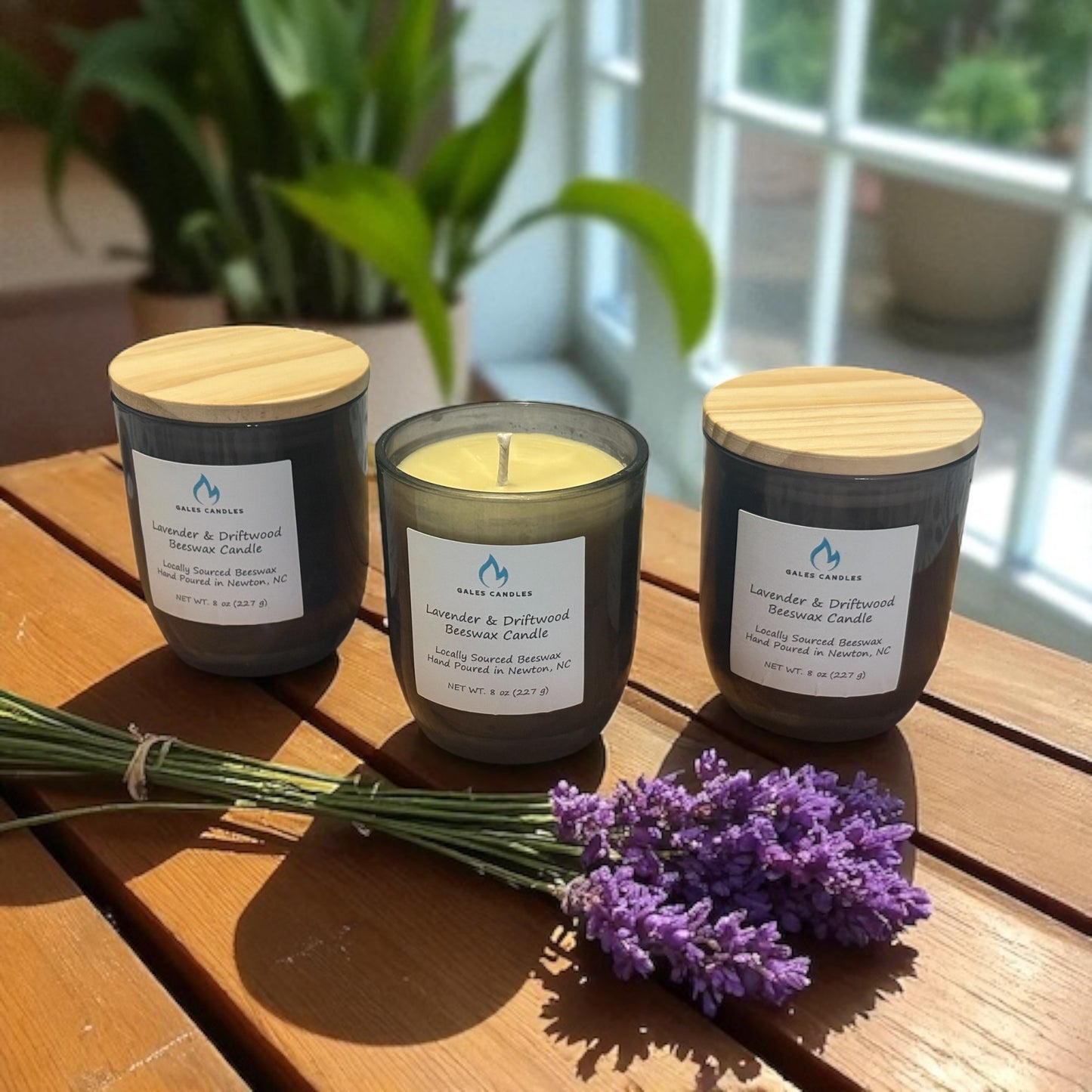 Lavender & Driftwood Beeswax Candle