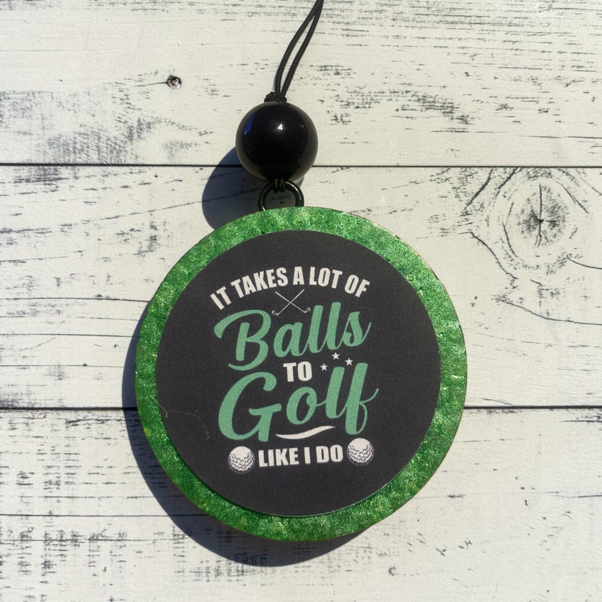 Golf Freshie- Mahogany Teakwood & Leather