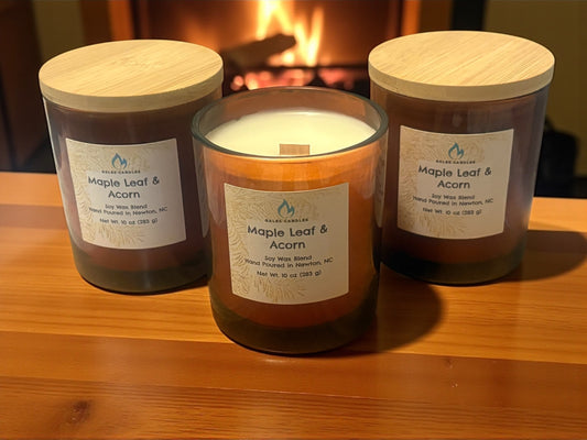 Maple Leaf & Acorn Candle