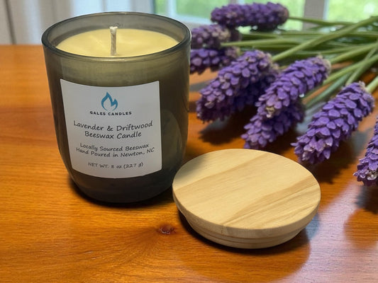 Lavender & Driftwood Beeswax Candle