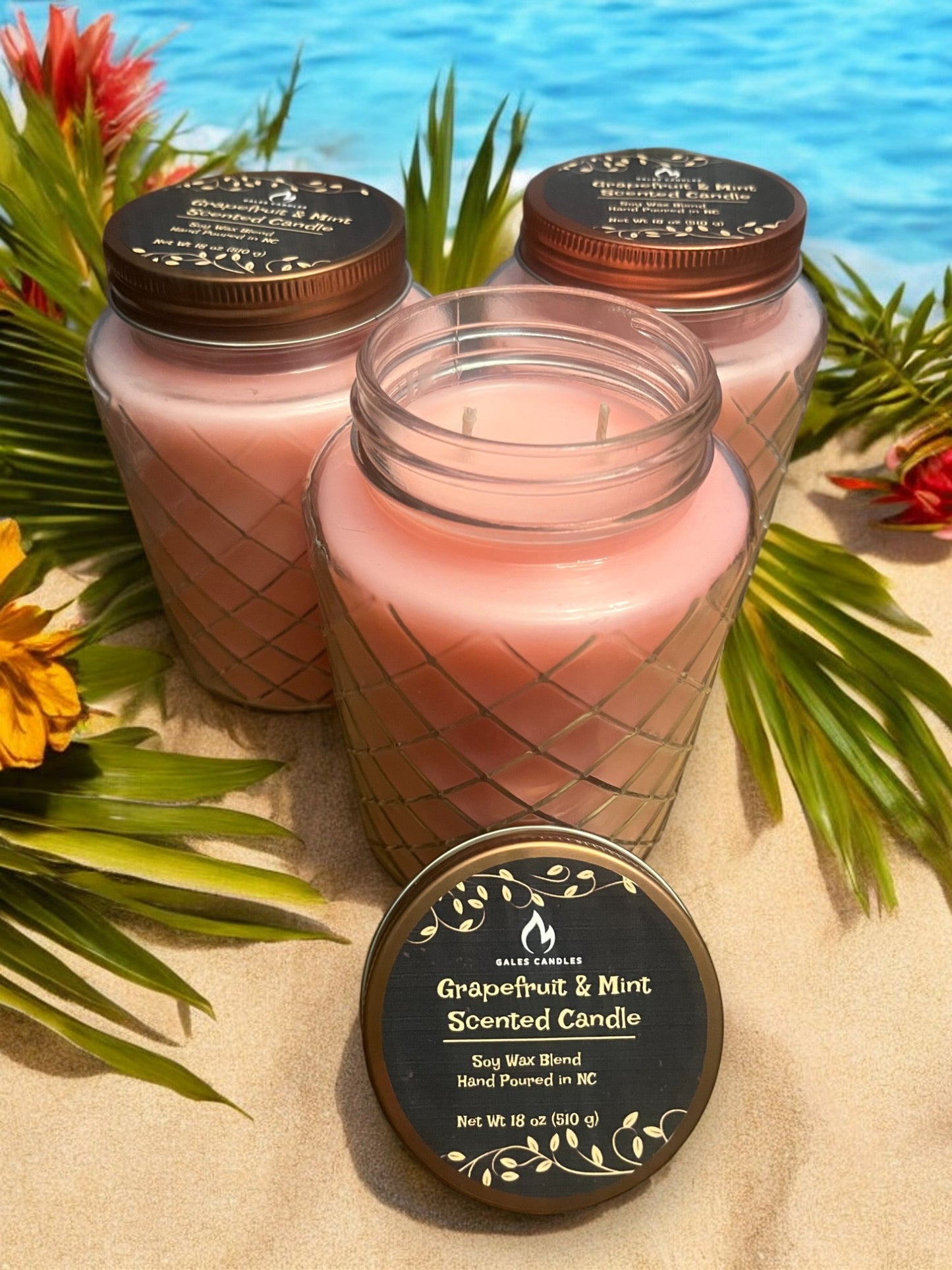 Grapefruit & Mint Scented Candle (Large)