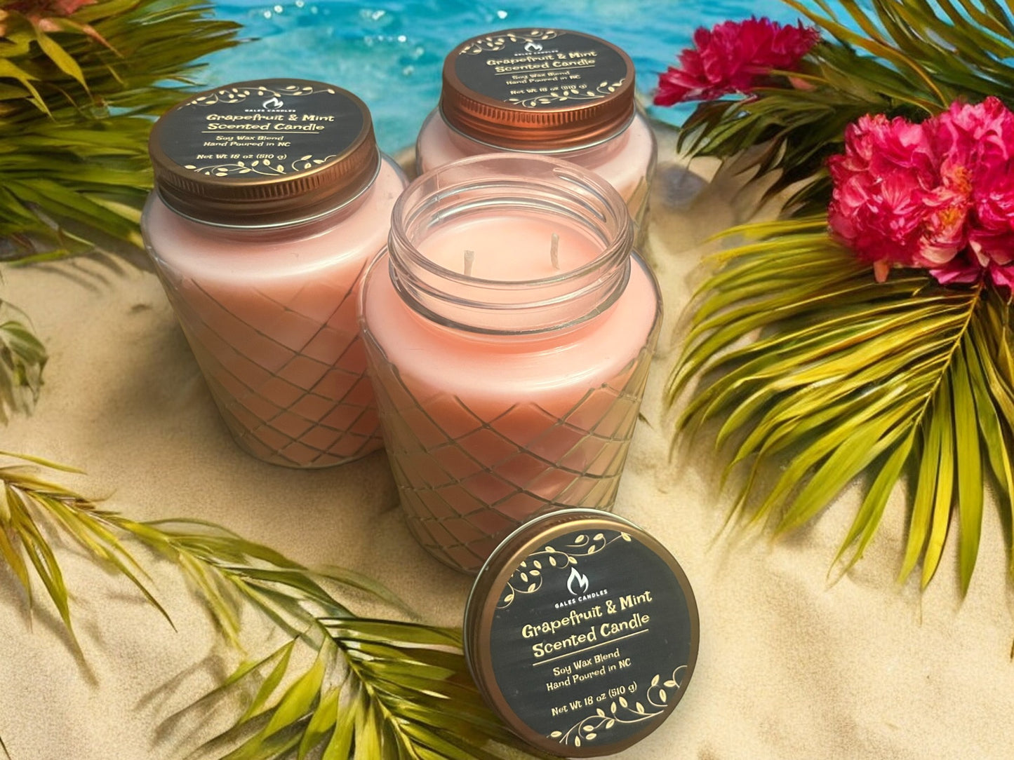 Grapefruit & Mint Scented Candle (Large)