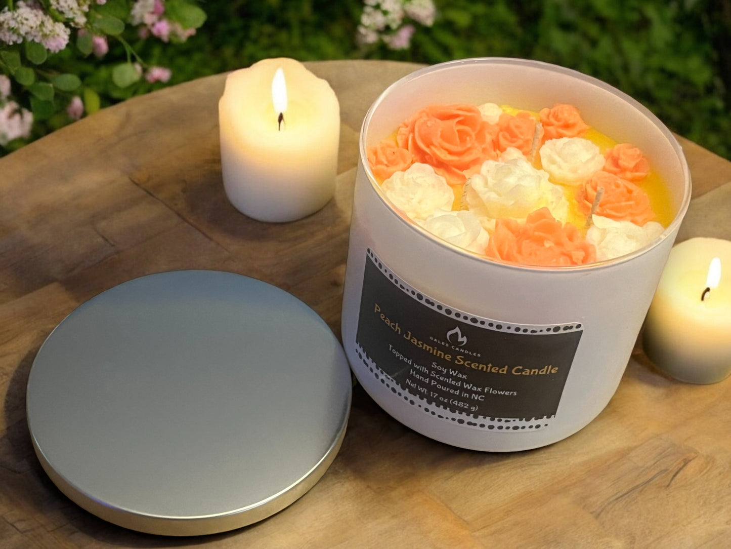 Peach Jasmine Scented Candle