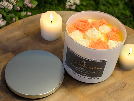 Peach Jasmine Scented Candle