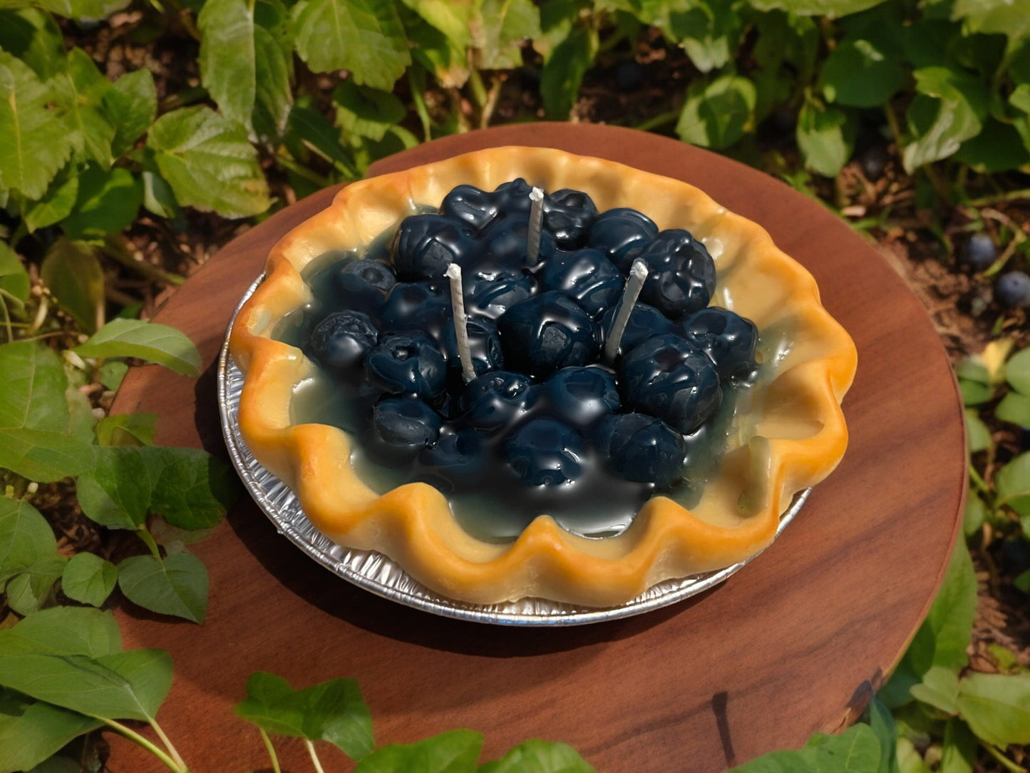 Blueberry Cobbler Candle Pie