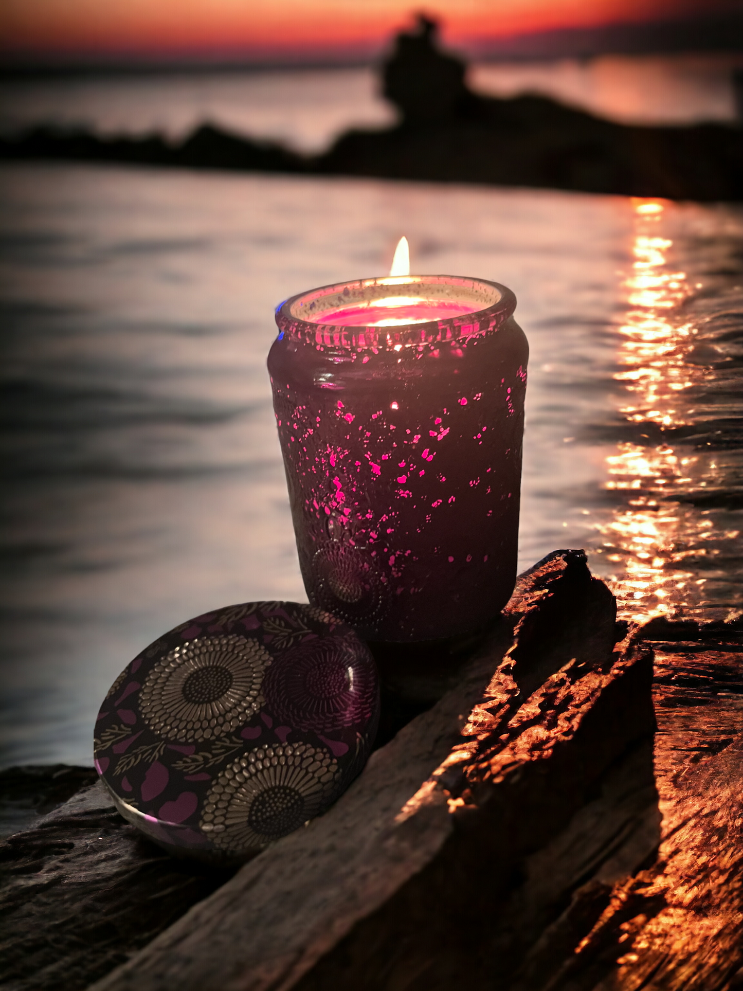 Purple Illuminate Scented Candle- Baja Cactus Blossom Scent