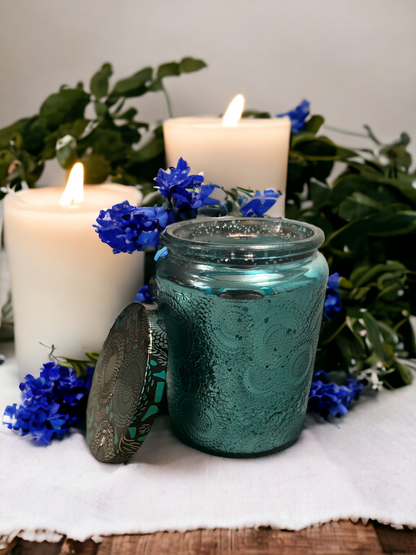 Teal Illuminate Candle- Black Currant and Jasmine Scent