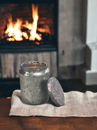 Silver Illuminate Scented Candle-  Flannel Scent