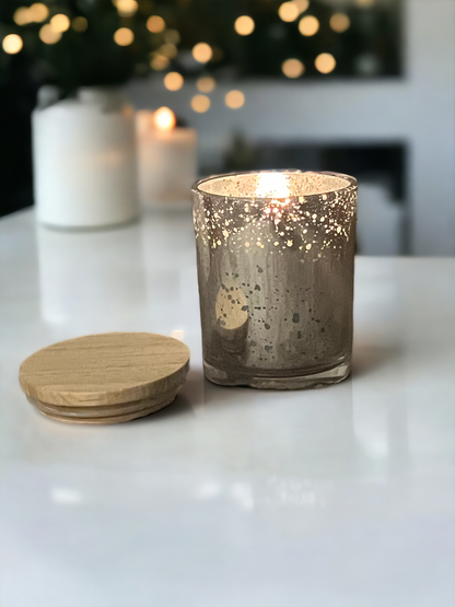 Silver Sparkle Candle- Peppermint and Eucalyptus Scent