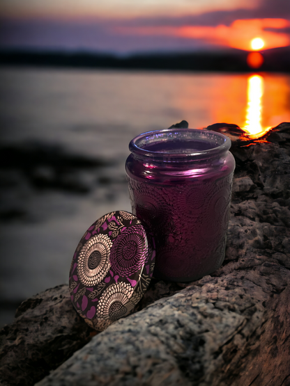 Purple Illuminate Scented Candle- Baja Cactus Blossom Scent